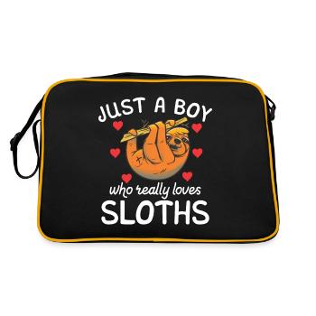 Sloth Lover Sloth Gift - Retro Bag - black/gold - Back