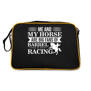 Moi et mon cheval sommes de grands fans de courses de barils - - Sac Retro - noir/or - Dos