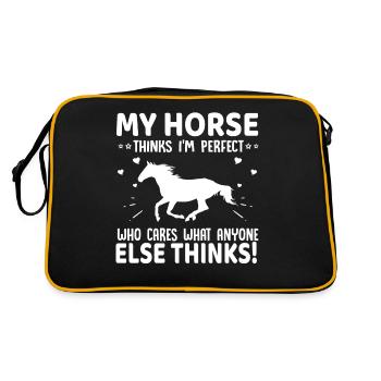 Mon cheval pense que je suis parfait, qui s’en soucie, - Sac Retro - noir/or - Dos