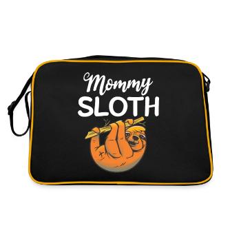 Faultier Liebhaber Faultier Geschenk - Retro Tasche - Schwarz/Gold - Hinten