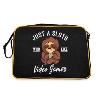Sloth Lover Sloth Gift - Retro Bag - black/gold - Back