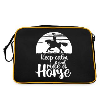 Restez calme et montez à cheval - - Sac Retro - noir/or - Dos