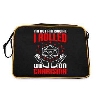 I'm Not Antisocial, I Rolled Low On Charisma 5 - Retro Bag - black/gold - Back