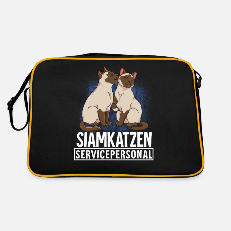 Siamkatze - Retro Tasche - Schwarz/Gold