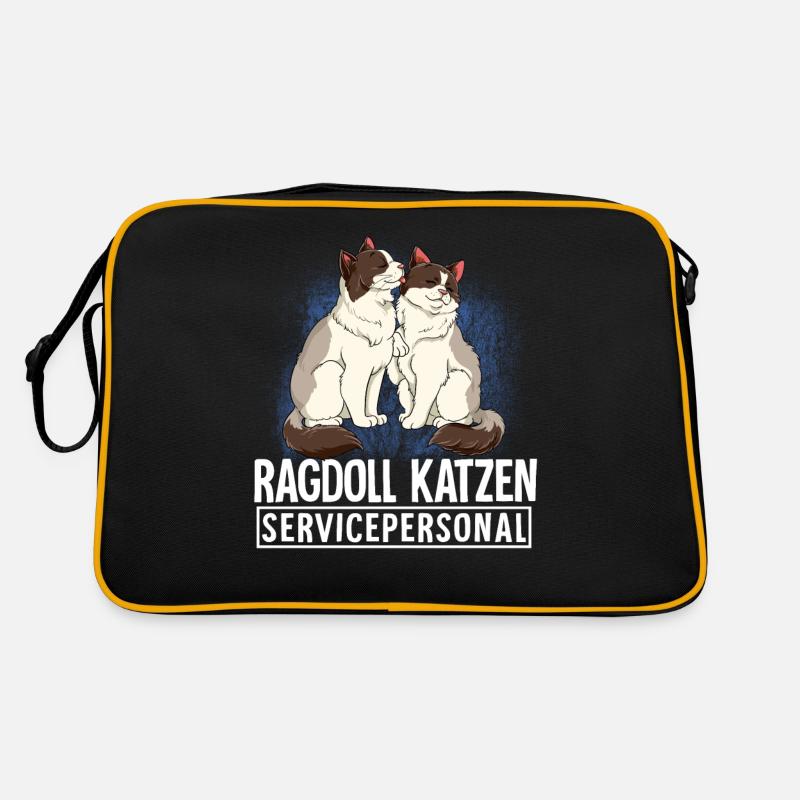 Ragdoll Katze - Retro Tasche - Schwarz/Gold