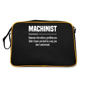 Cnc Mechanist Machinist Tolerance Issues - Retro Bag - black/gold - Back