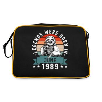 Legends Were Born In June 1989 Sloth Sloth - Retro Bag - black/gold - Back