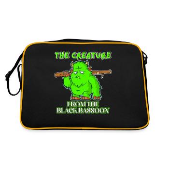 The Creature from the Black Bassoon brings humor - Retro Tasche - Schwarz/Gold - Hinten