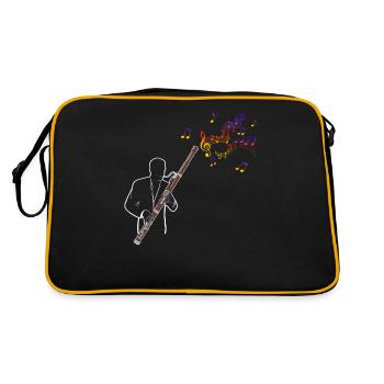 Bassoon Player plays the Bassoon with Colorful - Retro Tasche - Schwarz/Gold - Hinten