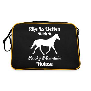 La vie est meilleure avec un stylo des montagnes - Sac Retro - noir/or - Dos