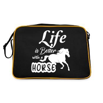 La vie est meilleure avec un cheval 5 - - Sac Retro - noir/or - Dos