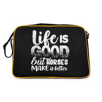 Life is good, but horses do better 3 - Retro Bag - black/gold - Back