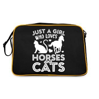 Juste une fille qui aime les chevaux et les chats 1 - - Sac Retro - noir/or - Dos