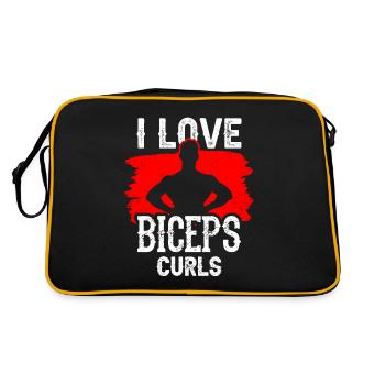 I love biceps curls sayings biceps muscles - Retro Bag - black/gold - Back