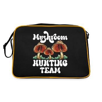 Pilzsucher Team Pilzesammler Pilzesammeln Pilze - Retro Tasche - Schwarz/Gold - Hinten