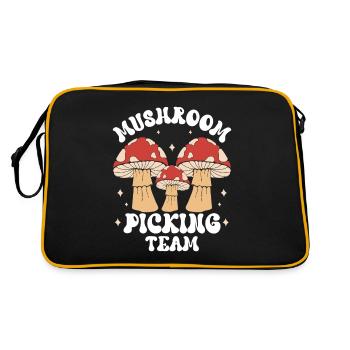 Pilzsammler Team Pilzesammeln Pilzesammler Pilze - Retro Tasche - Schwarz/Gold - Hinten