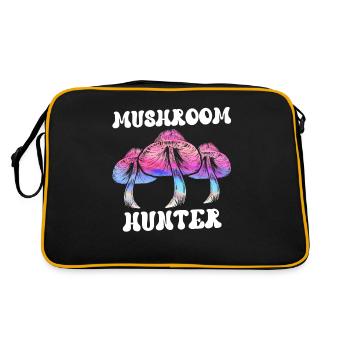 Pilzsucher Pilzesammler Pilzesammeln Pilzsammler - Retro Tasche - Schwarz/Gold - Hinten