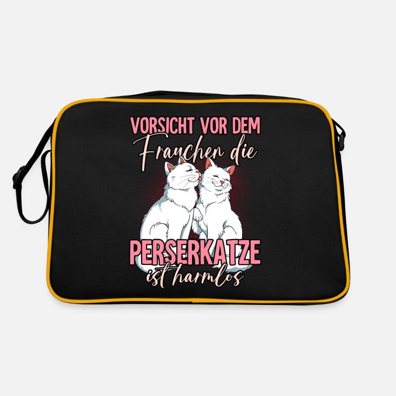Perserkatzen - Retro Tasche - Schwarz/Gold