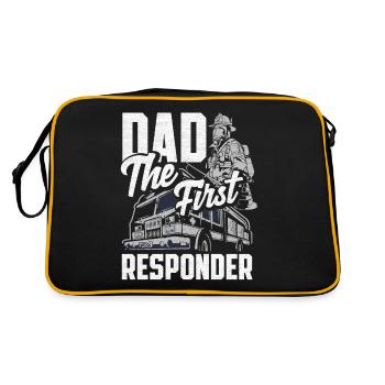 Dad the first Responder Firefighter Design for - Retro Tasche - Schwarz/Gold - Hinten