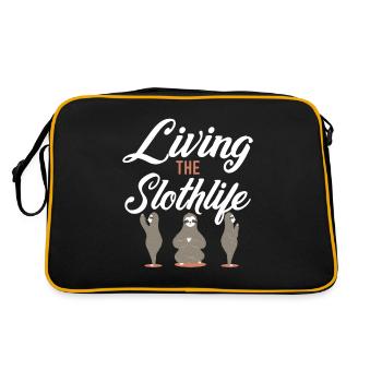 Sloth Lover Sloth Gift - Retro Bag - black/gold - Back