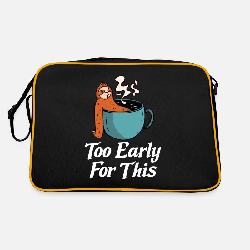 Sloth Lover Sloth Cadeau - Sac Retro - noir/or