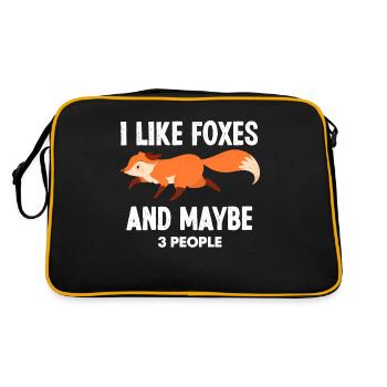 Fox Animal Animal Lovers Foxes - Retro Bag - black/gold - Back