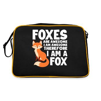 Ich Bin Ein Fuchs - Retro Tasche - Schwarz/Gold - Hinten