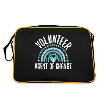 Volunteer Agent Of Change Für Alle Ehrenamtlichen - Retro Tasche - Schwarz/Gold - Hinten
