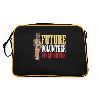 Future Volunteer Firefighter Für Alle Freiwilligen - Retro Tasche - Schwarz/Gold - Hinten