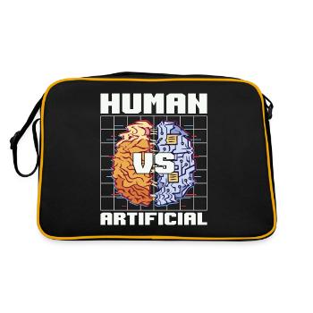 Artificial Intelligence Human VS Engineer Robotics - Retro Bag - black/gold - Back