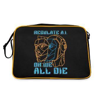 Artificial Intelligence Regulate A.I Or Programmer - Retro Tasche - Schwarz/Gold - Hinten