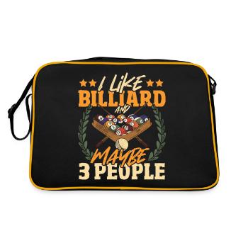 I like Billiard and Maybe 3 People Billiards Pool - Retro Tasche - Schwarz/Gold - Hinten
