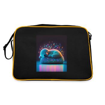 Otter Pet Owners Funny Sleepyhead Otter - Retro Bag - black/gold - Back