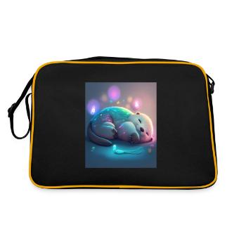 Otter Pet Owners Funny Sleepyhead Otter - Retro Bag - black/gold - Back