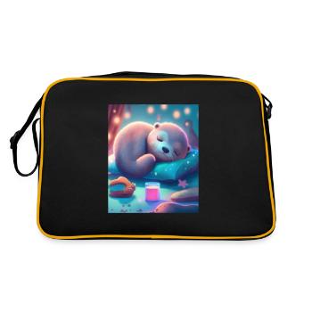 Otter Pet Owners Funny Sleepyhead Otter - Retro Bag - black/gold - Back