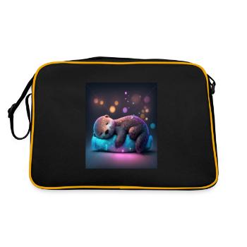 Otter Pet Owners Funny Sleepyhead Otter - Retro Bag - black/gold - Back