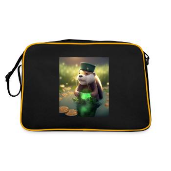 Kawaii Otter Pet Lucky Sea Otter - Retro Bag - black/gold - Back