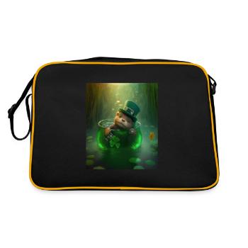 Kawaii Otter Pet Lucky Sea Otter - Retro Bag - black/gold - Back