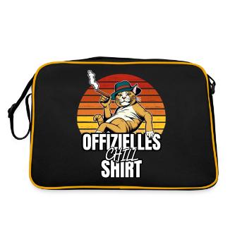 Katzen Katze Katzenshirt Katze Geschenkidee kitten - Retro Tasche - Schwarz/Gold - Hinten