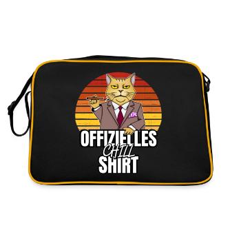 Katzen Katze Katzenshirt Katze Geschenkidee kitten - Retro Tasche - Schwarz/Gold - Hinten