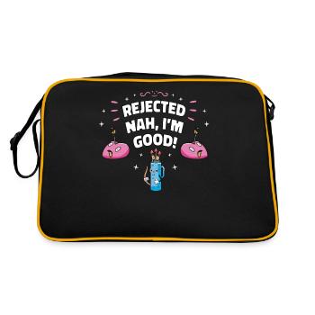 Funny Rejected Anti Valentines Day - Retro Bag - black/gold - Back