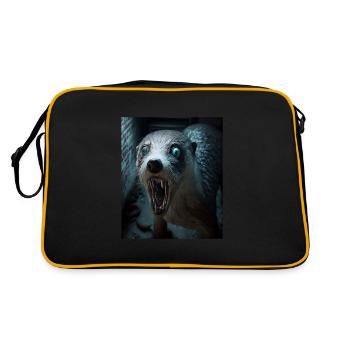 Creepy Otter Creature Spooky Zombie Otter - Retro Tasche - Schwarz/Gold - Hinten