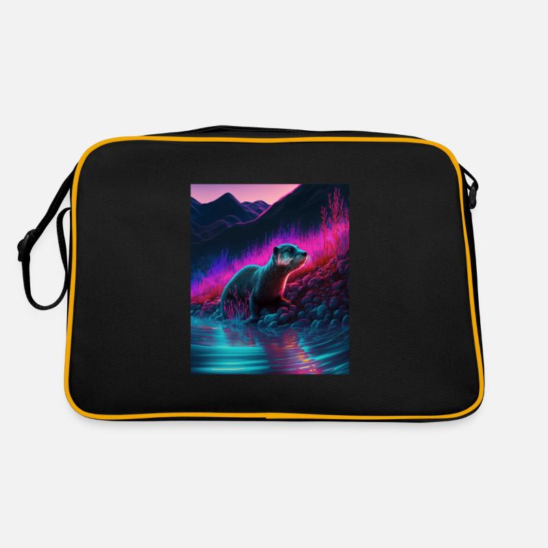 Cool Sea Otter Design Synthwave Wandering Otter Retro Tasche