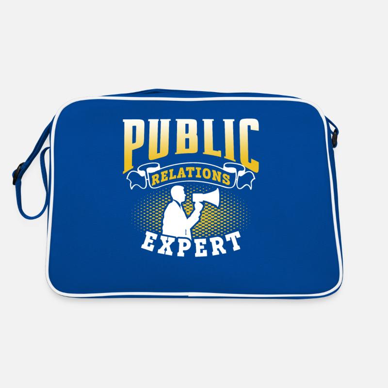 Public Relations Experte Job Beruf PR Retro Tasche