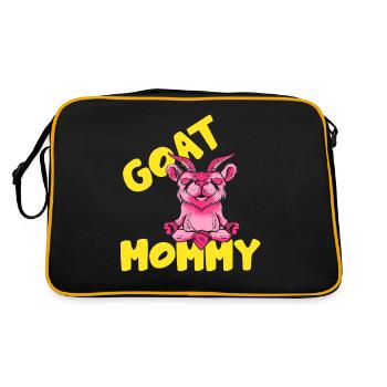 Chèvres Maman Chèvre Animal Domestique Chèvres Amoureux - Sac Retro - noir/or - Dos