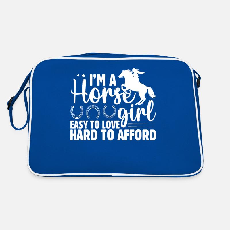 Ich bin ein Pferdemädchen, leicht zu lieben, schwe Retro Tasche