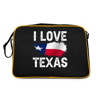 I Love Texas Texans Texan Pride Sayings - Retro Bag - black/gold - Back