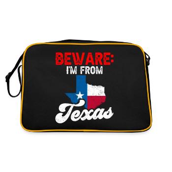 Attention: I come from Texas Texan Texan - Retro Bag - black/gold - Back