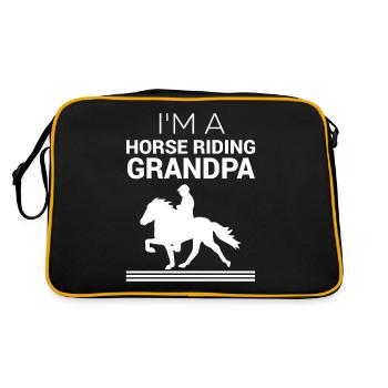 Je suis un grand-père d’équitation - - Sac Retro - noir/or - Dos