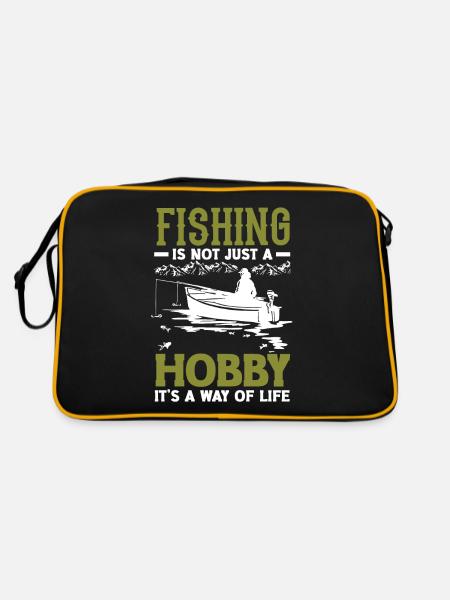 Fishing Is Not Just A Hobby Father's Day Fishing - Retro Bag - black/gold - Back